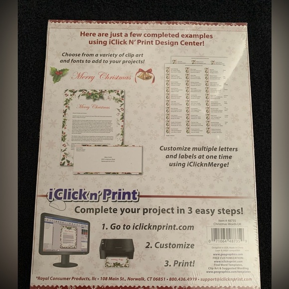 New Geographics Double Sided Christmas Theme Letterhead Paper, 40 Count - Picture 4 of 4